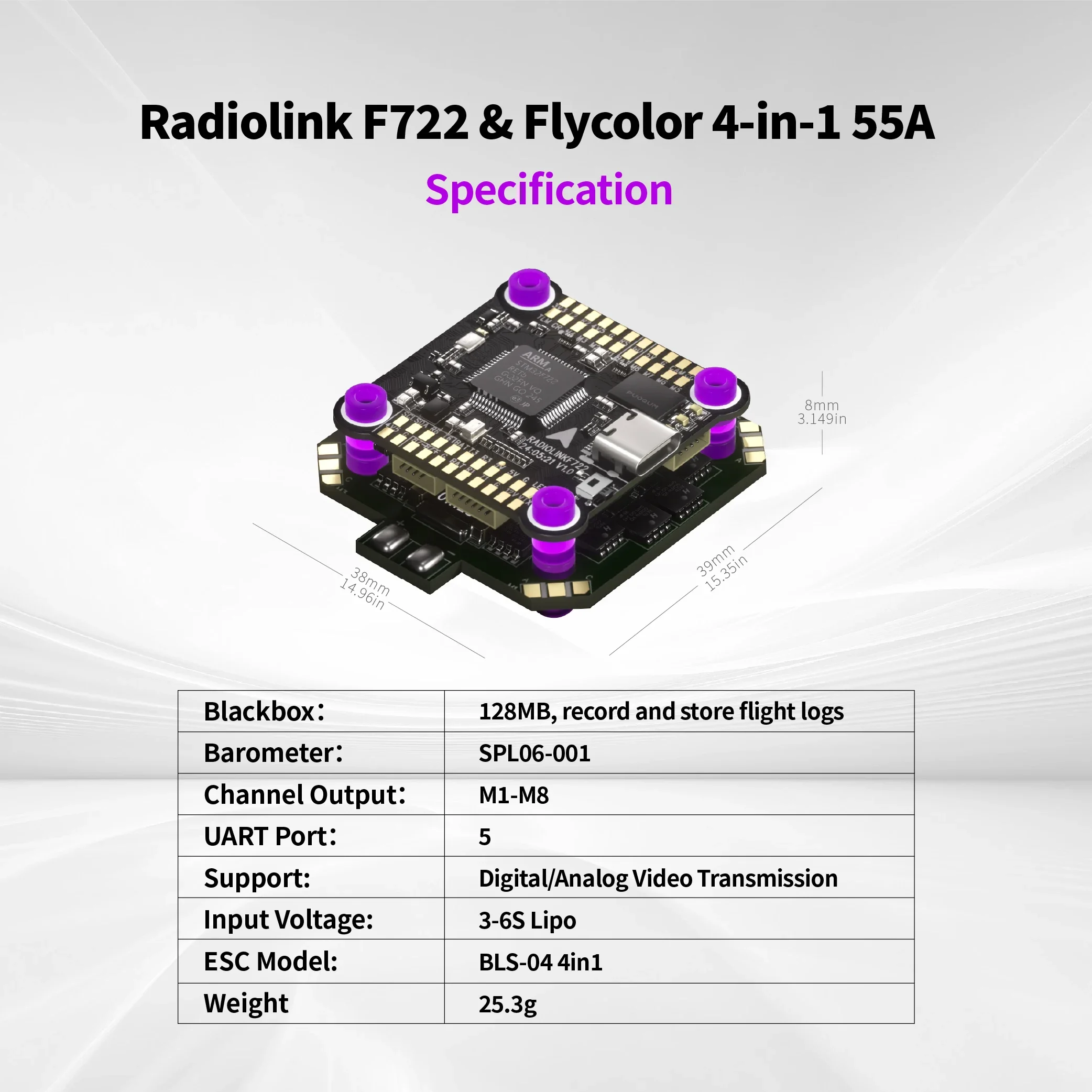 RoRusRadiolink F722 Flight Con - Betaflight Fc F7 recension och pris
