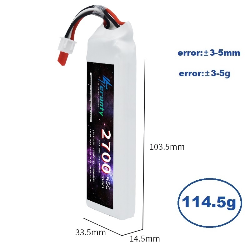 1/3PCS 2S 7.4V Lipo Battery 27 - Drone Racing Battery recension och pris