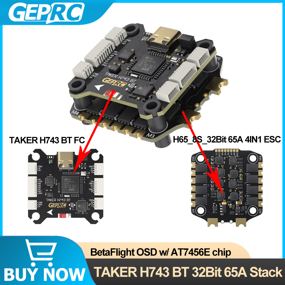 GEPRC TAKER H743 BT 32Bit 65A  - Drone Racing Flight Controller recension och pris