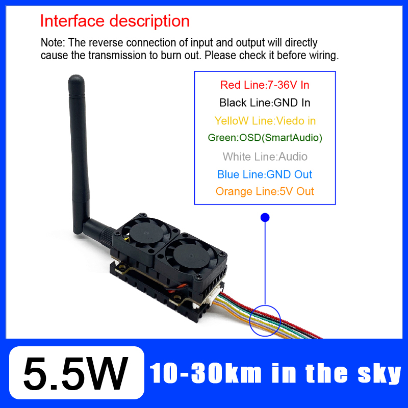Long Range 5.8GHz 5.5W Video T - Drone Racing Vtx recension och pris